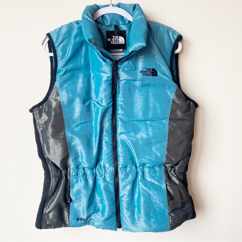 The North Face Retro Blue and Black Goose Down Puffer Vest Size XL - Picture 4 of 13